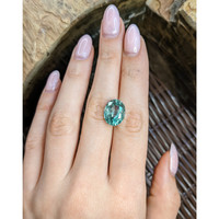10.60 Ct. Bluish Green Sapphire from Madagascar Life Style