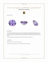 2.38 Ct. Pinkish Purple Sapphire from Ceylon (Sri Lanka) Appraisal
