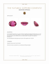4.15 Ct. Purplish Pink Sapphire from Madagascar Appraisal