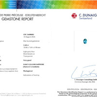 3.40 Ct. Bluish Green Sapphire from Madagascar Scan Report