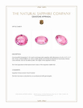 1.02 Ct. Pink Sapphire from Africa Appraisal