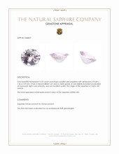 2.05 Ct. Purplish Pink Sapphire from Ceylon (Sri Lanka) Appraisal