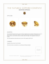 0.37 Ct. Yellowish Brown Sapphire from Ceylon (Sri Lanka) Appraisal