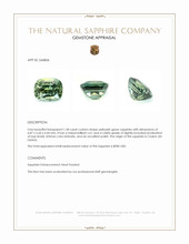 1.58 Ct. Yellowish Green Sapphire from Ceylon (Sri Lanka) Appraisal