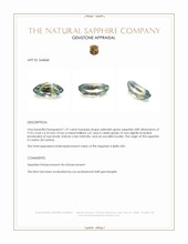 1.37 Ct. Yellowish Green Sapphire from Ceylon (Sri Lanka) Appraisal