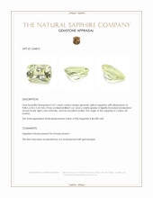 3.51 Ct. Greenish Yellow Sapphire from Ceylon (Sri Lanka) Appraisal