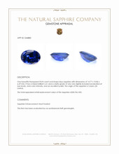 8.04 Ct. Blue Sapphire from Ceylon (Sri Lanka) Appraisal