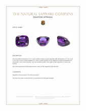 2.51 Ct. Purple Sapphire from Ceylon (Sri Lanka) Appraisal