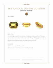 2.30 Ct. Greenish Yellow Sapphire from Ceylon (Sri Lanka) Appraisal
