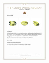 1.15 Ct. Greenish Yellow Sapphire from Madagascar Appraisal