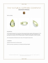 3.45 Ct. Greenish Yellow Sapphire from Ceylon (Sri Lanka) Appraisal