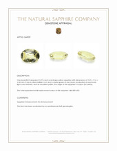 2.29 Ct. Yellow Sapphire from Ceylon (Sri Lanka) Appraisal