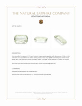2.19 Ct. Green Sapphire from Ceylon (Sri Lanka) Appraisal