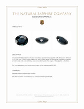 2.29 Ct. Greenish Blue Sapphire from Australia Appraisal
