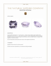 1.71 Ct. Pinkish Purple Sapphire from Ceylon (Sri Lanka) Appraisal