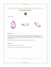 3.96 Ct. Purplish Pink Sapphire from Ceylon (Sri Lanka) Appraisal