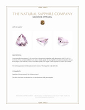 1.43 Ct. Pink Sapphire from Ceylon (Sri Lanka) Appraisal
