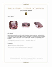 2.22 Ct. Pinkish Brown Sapphire from Ceylon (Sri Lanka) Appraisal