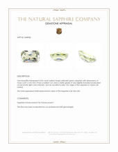 4.03 Ct. Yellowish Green Sapphire from Ceylon (Sri Lanka) Appraisal
