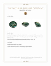 5.02 Ct. Bluish Green Sapphire from Madagascar Appraisal