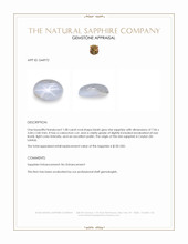 1.08 Ct. Bluish Grey Star Sapphire from Ceylon (Sri Lanka) Appraisal