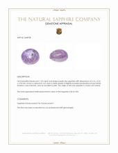 1.18 Ct. Purple Star Sapphire from Ceylon (Sri Lanka) Appraisal