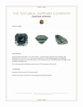 1.23 Ct. Greenish Blue Sapphire from Madagascar Appraisal