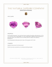 1.68 Ct. Purplish Pink Sapphire from Madagascar Appraisal