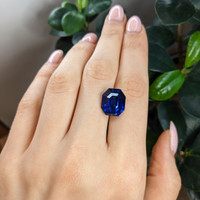 12.27 Ct. Blue Sapphire from Madagascar Life Style