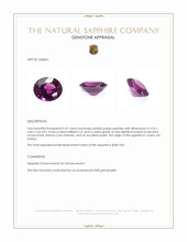0.47 Ct. Pinkish Purple Sapphire from Ceylon (Sri Lanka) Appraisal