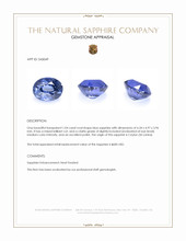 1.04 Ct. Blue Sapphire from Ceylon (Sri Lanka) Appraisal