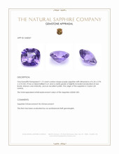 1.13 Ct. Purple Sapphire from Ceylon (Sri Lanka) Appraisal