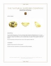 1.21 Ct. Yellow Sapphire from Ceylon (Sri Lanka) Appraisal