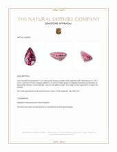 1.02 Ct. Purplish Pink Sapphire from Ceylon (Sri Lanka) Appraisal