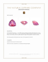 1.11 Ct. Purplish Pink Sapphire from Ceylon (Sri Lanka) Appraisal
