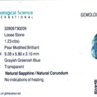 1.24 Ct. Bluish Green Sapphire from Montana Scan Report