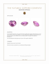 1.05 Ct. Purplish Pink Sapphire from Madagascar Appraisal