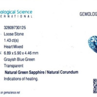 1.43 Ct. Bluish Green Sapphire from Montana Scan Report