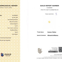 1.25 Ct. Yellow Sapphire from Ceylon (Sri Lanka) Scan Report