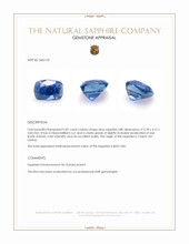 0.87 Ct. Blue Sapphire from Ceylon (Sri Lanka) Appraisal