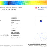 4.03 Ct. Purple Sapphire from Ceylon (Sri Lanka) Scan Report