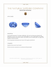 3.80 Ct. Blue Sapphire from Ceylon (Sri Lanka) Appraisal