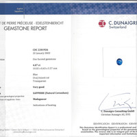 4.07 Ct. Blue Sapphire from Madagascar Scan Report