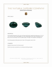 4.04 Ct. Bluish Green Sapphire from Madagascar Appraisal