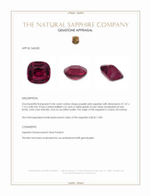 2.06 Ct. Purplish Pink Sapphire from Ceylon (Sri Lanka) Appraisal