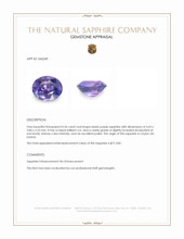0.36 Ct. Bluish Purple Sapphire from Ceylon (Sri Lanka) Appraisal