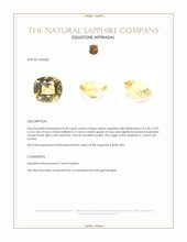 0.40 Ct. Yellow Sapphire from Ceylon (Sri Lanka) Appraisal