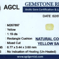 1.19 Ct. Yellow Sapphire from Ceylon (Sri Lanka) Scan Report
