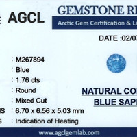 1.76 Ct. Blue Sapphire from Ceylon (Sri Lanka) Scan Report