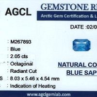 2.05 Ct. Blue Sapphire from Ceylon (Sri Lanka) Scan Report
